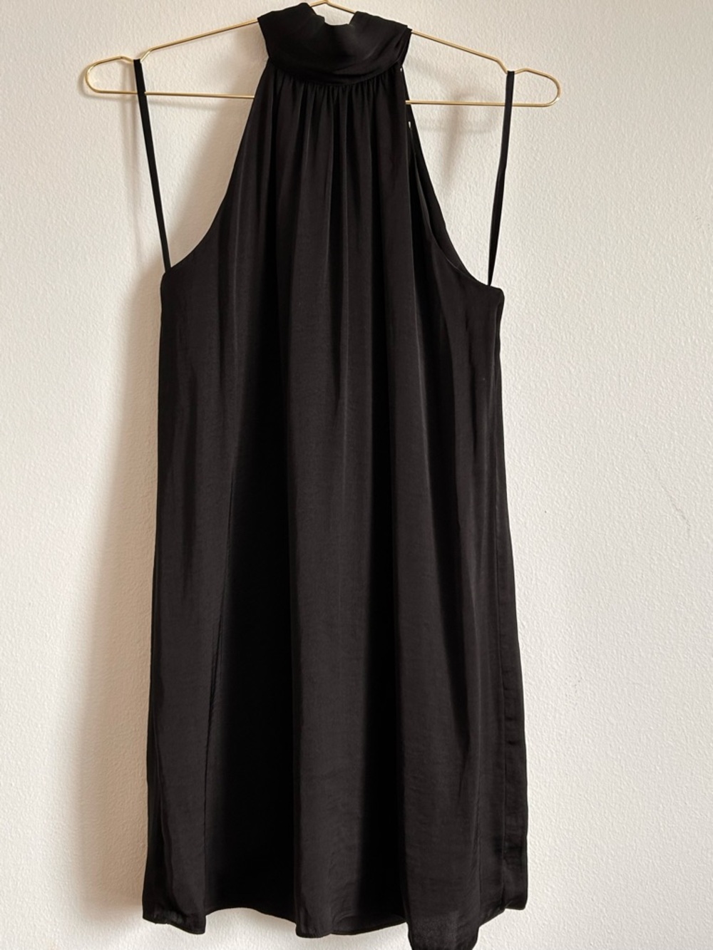 Naked Zebra Black High-Neck Halter Mini Dress